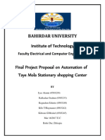 Bahirdar University Institute of Technology: Final Project Proposal On Automation of Taye Mola Stationary Shopping Center