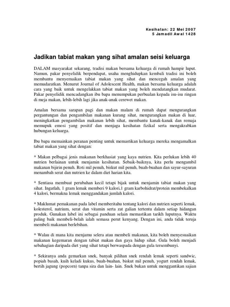 Kesihatan Makan Pdf