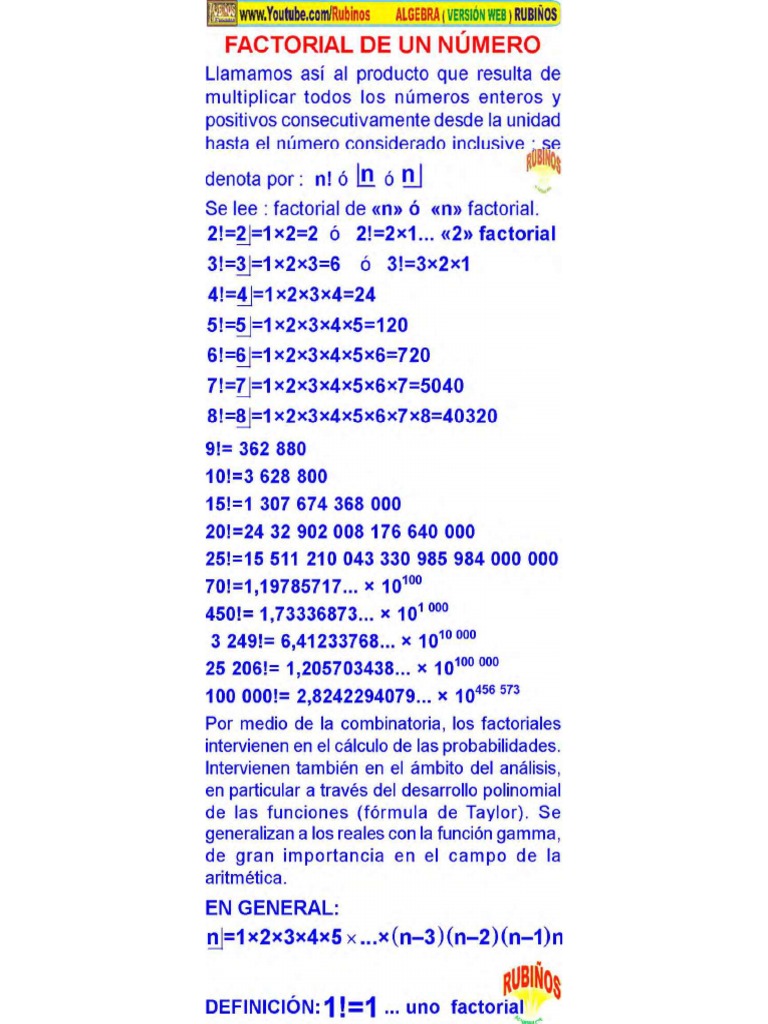 Factorial y Combinatoria | PDF