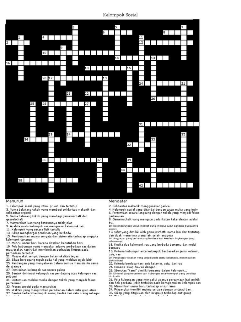 Tts Kelompok Sosial Sosiologi Pdf