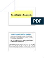 Correlação e Regressão entre Tempo de Serviço e Clientes