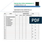 Daftar Hadir Peserta Futsal Competition U