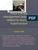 Voice therapy management dysphonias related to laryngeal hyperfunction