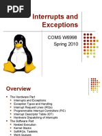 Interrupts and Exceptions: COMS W6998 Spring 2010