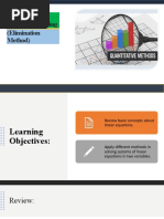 Methods of Solving (Elimination Method) : Linear Equations