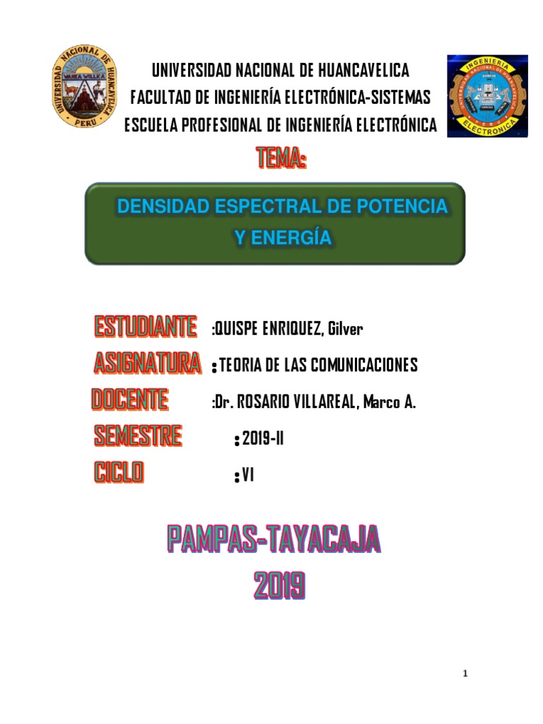 Cálculo de Densidad Espectral de Potencia | PDF | Densidad espectral ...