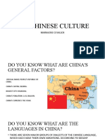 The Chinese Culture: Mariajose Cevallos