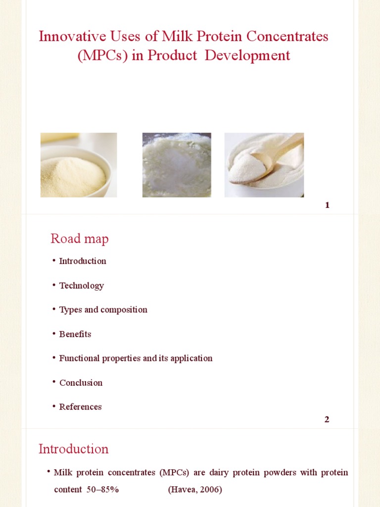 Innovative Uses of Milk Protein Concentrates (MPCS) in Product ...