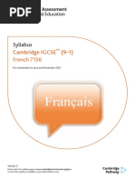 Syllabus: Cambridge IGCSE (9-1) French 7156