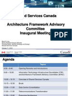 Shared Services Canada Architecture Framework Advisory Committee Inaugural Meeting