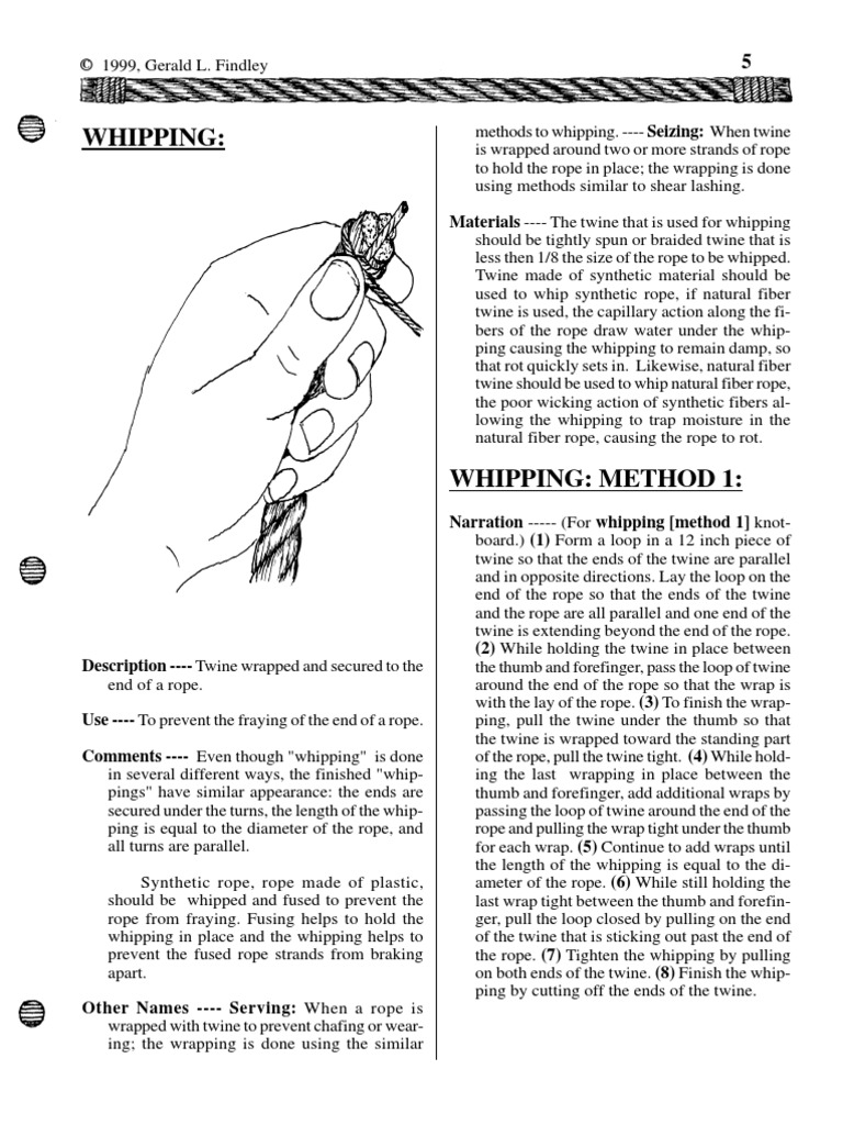 Rope Whipping Sheet | PDF | Rope | Knot