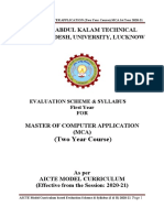 25th August MCA New First Year Syllabus 2020