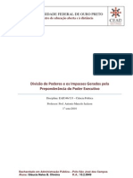 Divisão de Poderes e os Impasses Gerados pela Preponderância do Poder Executivo