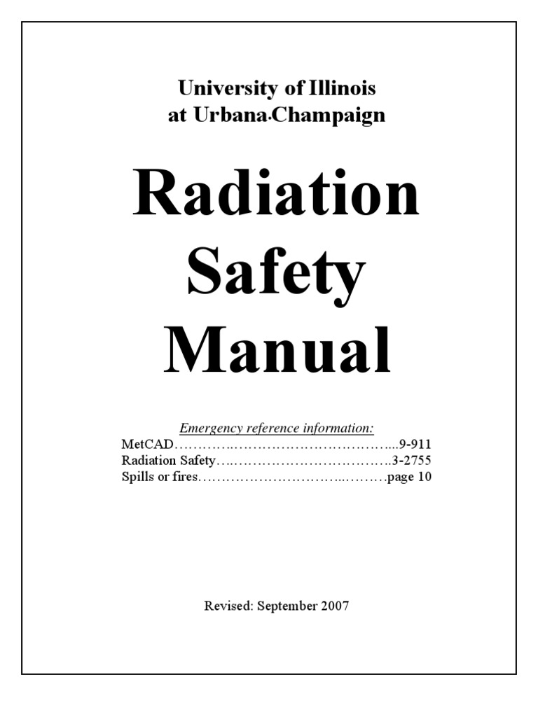 Radiation Safety Manual PDF Radioactive Contamination Radiation