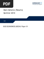 Edexcel Economics Unit 4 June 2010 Mark Scheme