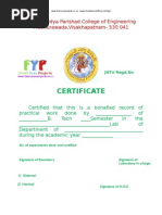 Certificate: Gayatri Vidya Parishad College of Engineering Madhurawada, Visakhapatnam-530 041