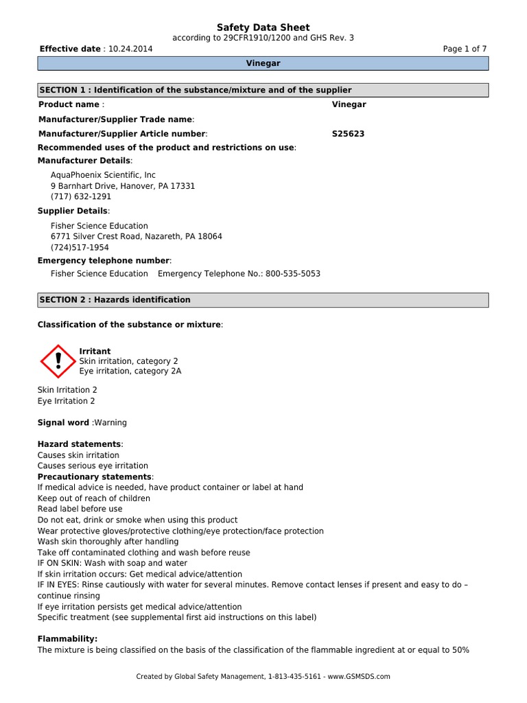 Safety Data Sheet PDF Dangerous Goods Firefighting