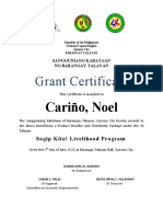 Sagip Kita Grant Certificate