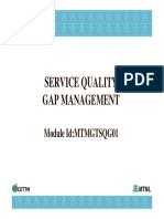 Service Quality Gap Management: Module Id:MTMGTSQG01