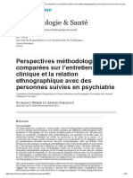 Perspectives méthodologiques comparées sur l’entretien clinique et la relation ethnographique avec des personnes suivies en psychiatrie