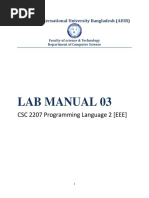 Lab Manual 03: CSC 2207 Programming Language 2 (EEE)