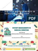 Dietary Managements in Surgical Condition