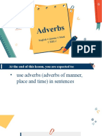 Adverbs: English 4 Quarter 3 Week 1 Melc