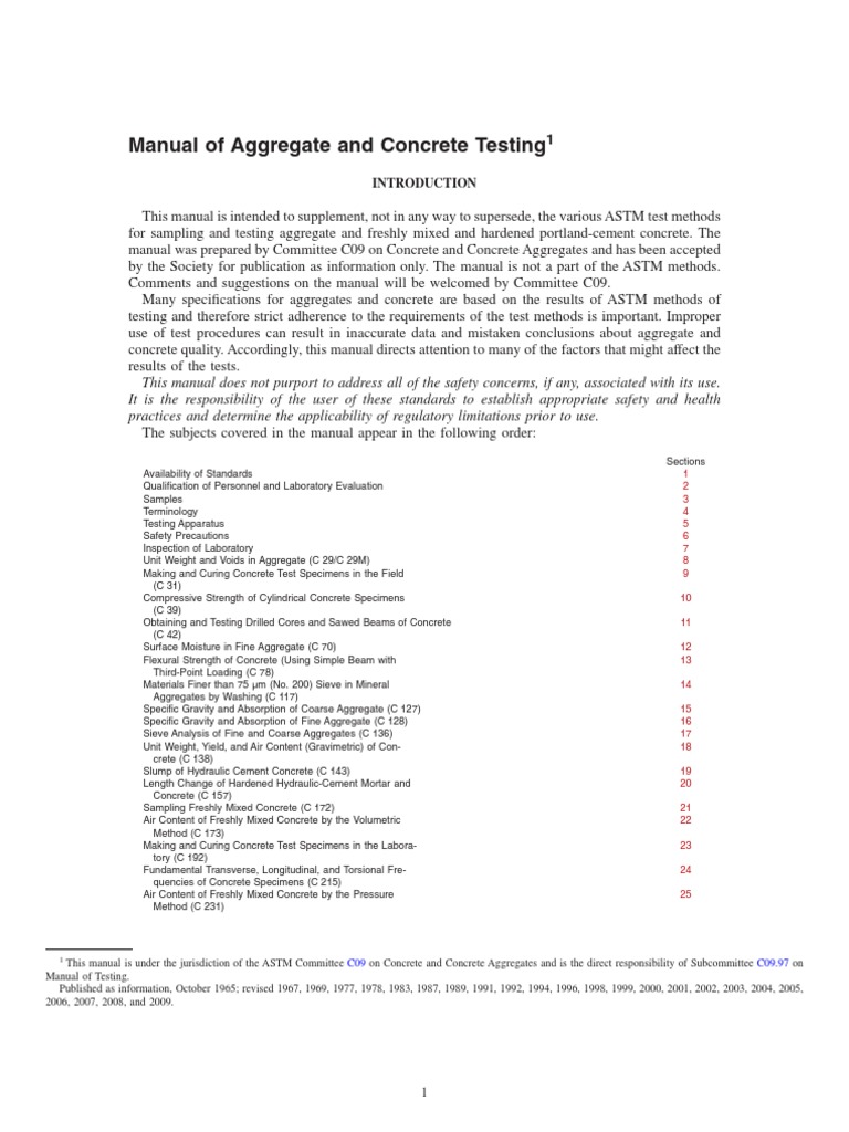 Aggregate and Concrete Testing Manual | PDF | Construction Aggregate ...