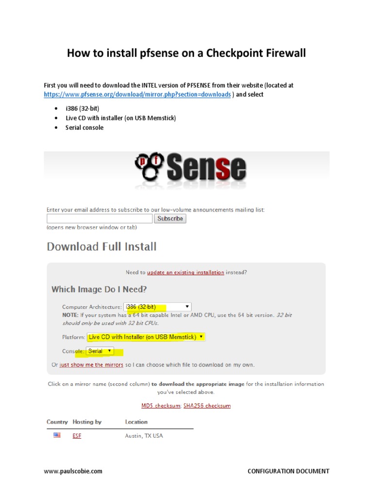 Install pfSense on Checkpoint Firewall | PDF | Booting | Usb