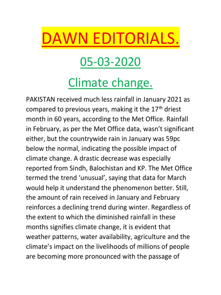 Climate Change Impact on Pakistan | PDF | Antimicrobial Resistance ...