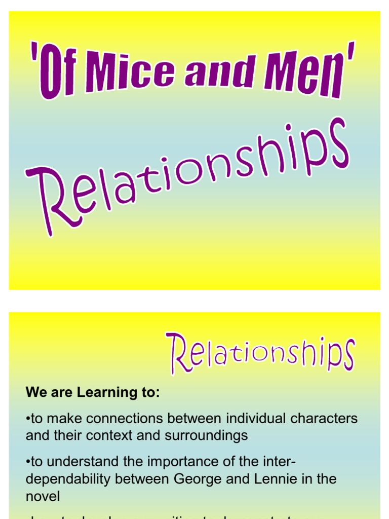 Ch. 1 and Lennie's Relationship PP PDF Psychological