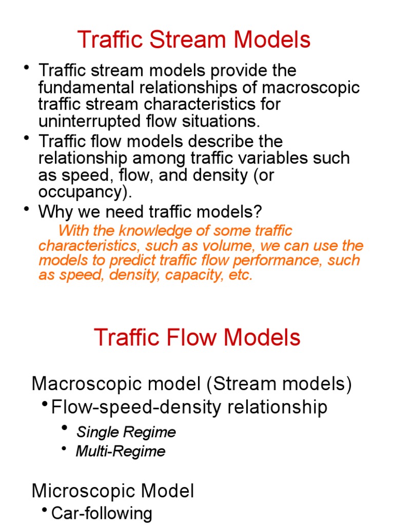 Traffic Stream Models Overview | PDF | Applied Mathematics | Physics
