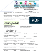 Soal UAS PAI Kelas 3 SD Semester 1 (Ganjil) Dan Kunci Jawaban