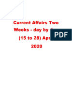 Current Affairs Two Weeks Day by Day (15 To 28) April 2020