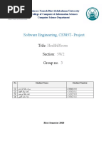 Software Engineering, CS385T-Project: Title: Section: Group No