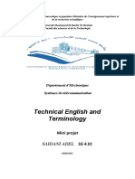 Technical English and Terminology: Saidani Adel SG 4.01