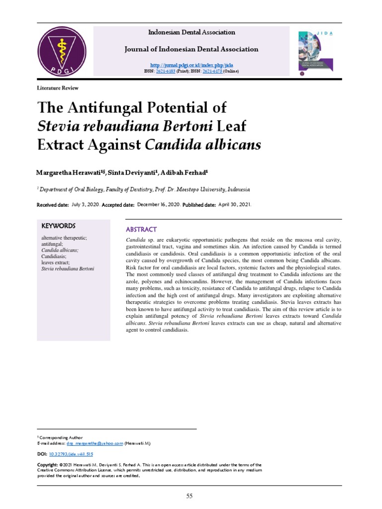 The Antifungal Potential of Extract Against Candida Albicans | PDF ...
