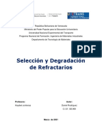 Trabajo Final de La Profesora Haydee Contreras de Selección y Degradación de Refractarios