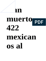 Han Muerto 422 Mexicanos Al Tratar de Cruzar La Frontera