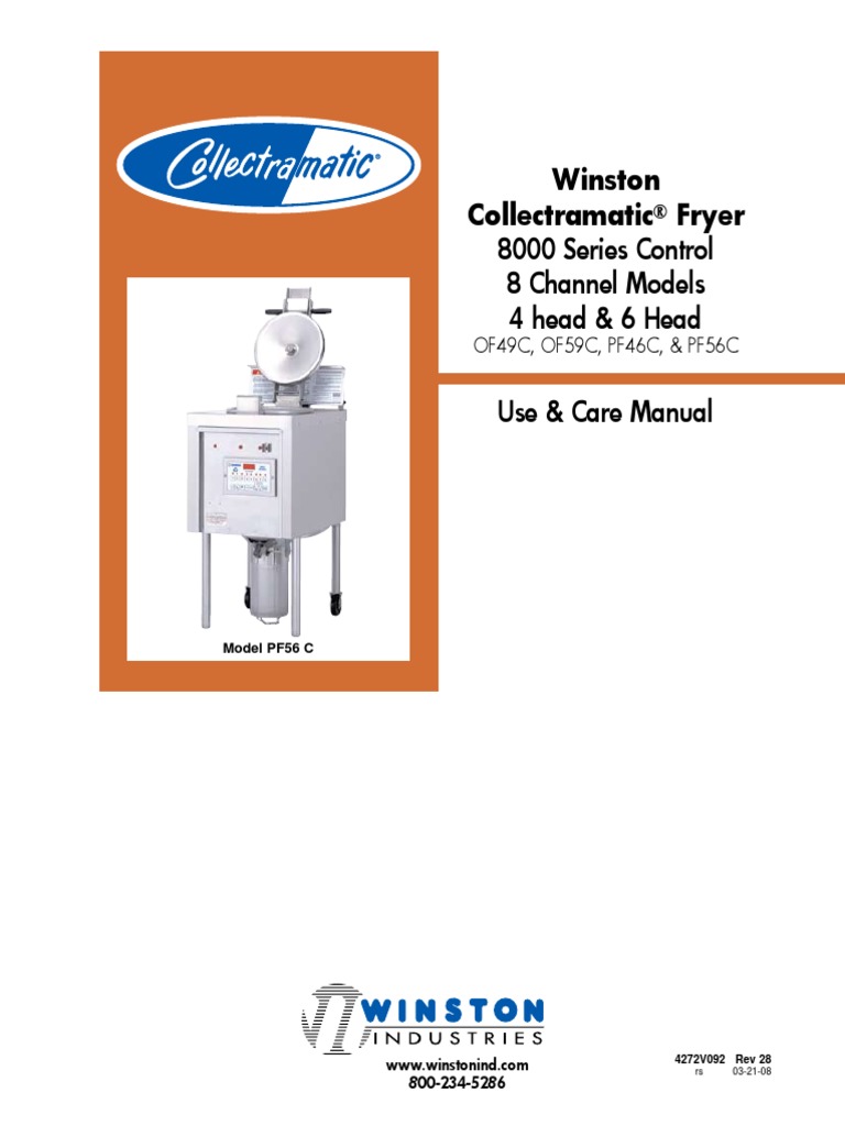 Winston Collectramatic Fryer: 8000 Series Control 8 Channel Models 4 ...