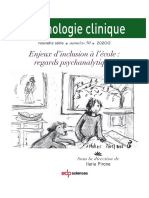 Enjeux d’inclusion à l’école - regards psychanalytiques. Psychologie Clinique 2020-2 (n° 50)