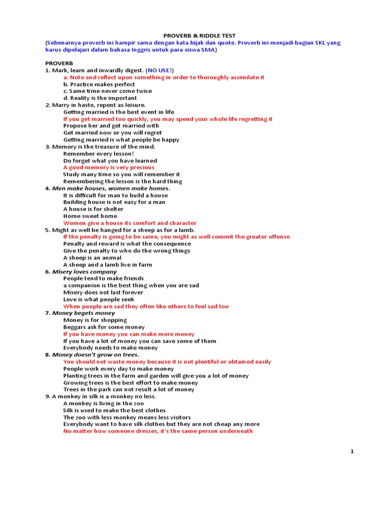 PH-09 (KD 3.9) Proverb & Riddle (PG40) GForm | PDF | Language Arts ...