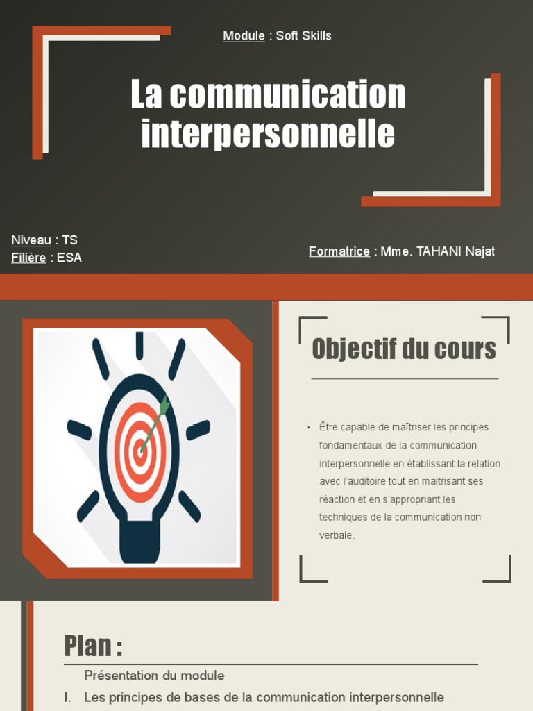 Principes de la Communication Interpersonnelle | PDF | Rétroaction ...