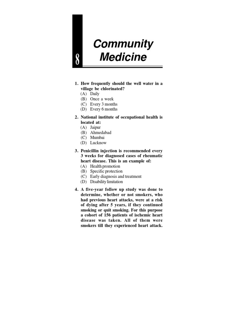 Chapter 8 Community Medicine PDF Measles Preventive Healthcare