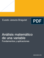 Análisis Matemático de Una Variable: Eusebi Jarauta Bragulat
