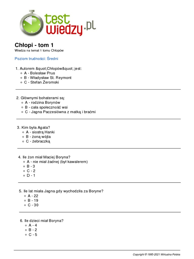 Test Z Chłopów Tom 1