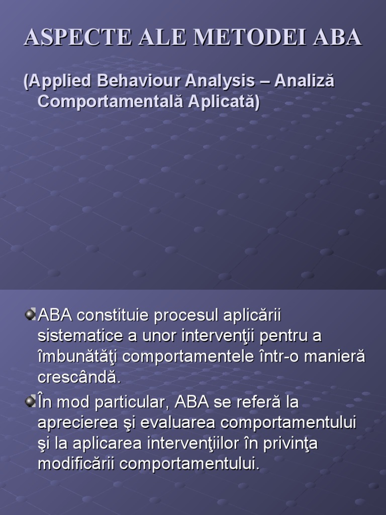 Metoda ABA | PDF