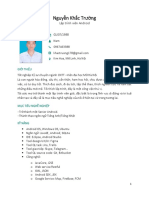 Nguyễn Khắc Trường CV