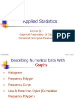 Applied Statistics: Lecture (2) Graphical Presentation of Data Numerical Descriptive Measures