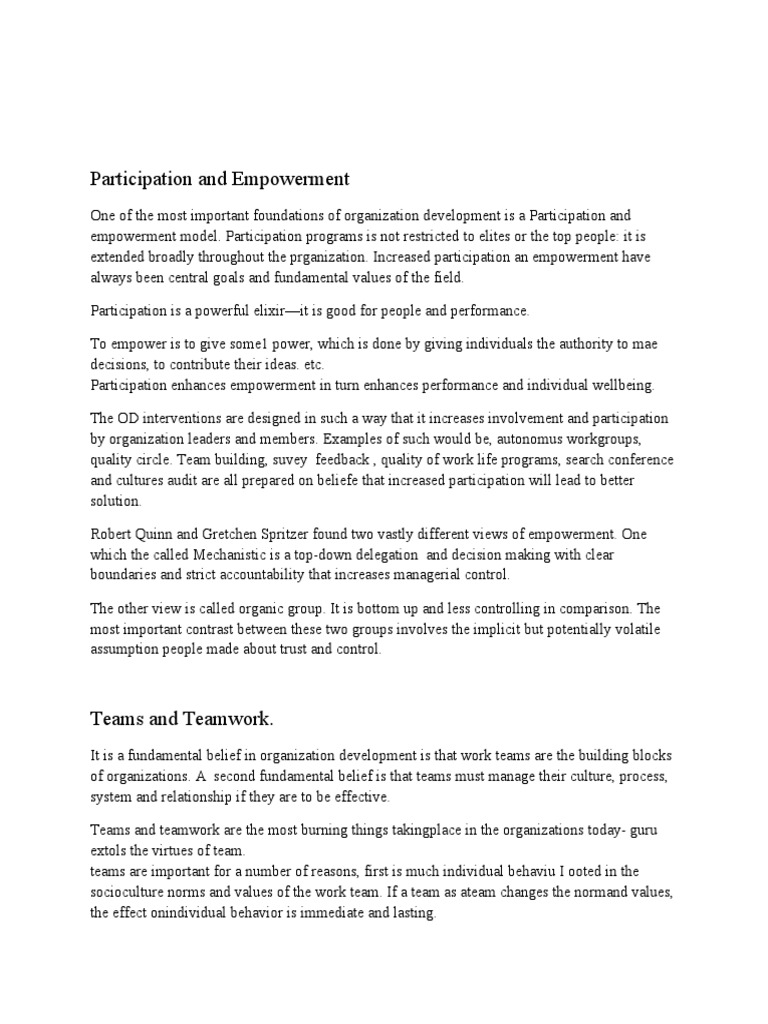 Participation and Empowerment in Organizations | PDF | Action Research ...
